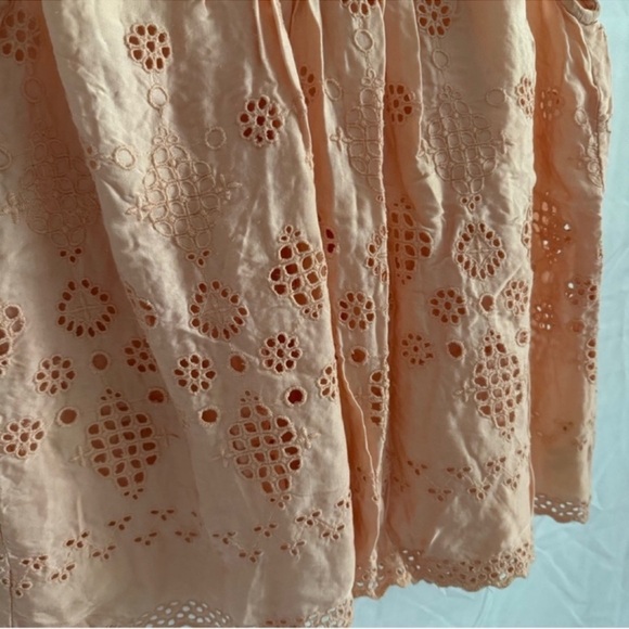 Anthropologie Vanessa Virginia Sadie Peach Coral Eyelet Sleeveless Top Size 0 - Picture 7 of 8
